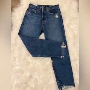 Levi’s 501 High Waist Crop Straight Leg Jeans